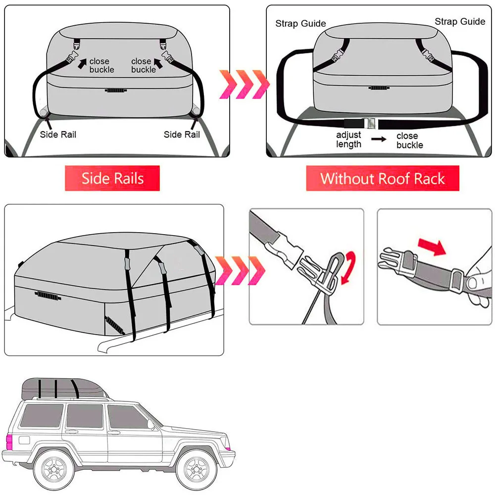 Car Roof Bag & Rooftop Cargo Carrier 15 Cubic Feet Heavy Duty Bag Waterproof Rooftop Car Bag Storage Bag Universal
Car Roof Bag & Rooftop Cargo Carrier 15 Cubic Feet Heavy Duty Bag Waterproof Rooftop Car Bag Storage Bag Universal