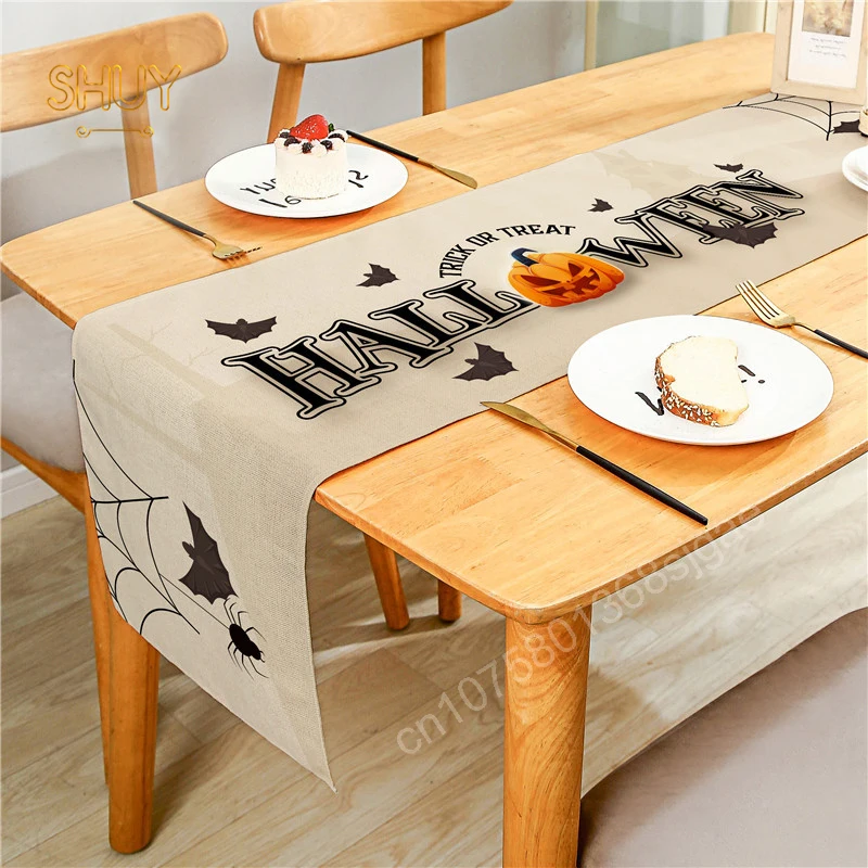 Halloween Decor Table Runner Cartoon Pumpkin Ghost Witch Printed Cloth Cover Anti-Slip Stain Dinner Festival Party Tablecloth
Halloween Decor Table Runner Cartoon Pumpkin Ghost Witch Printed Cloth Cover Anti-Slip Stain Dinner Festival Party Tablecloth