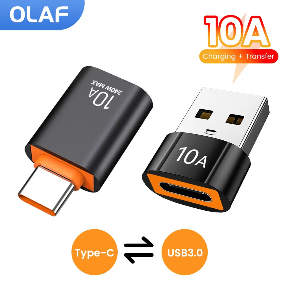 Olaf 10A OTG USB 3.0 To Type C Adapter USB C Male To USB Female Converter Fast Charging OTG For Macbook Laptop Xiaomi Samsung
Olaf 10A OTG USB 3.0 To Type C Adapter USB C Male To USB Female Converter Fast Charging OTG For Macbook Laptop Xiaomi Samsung