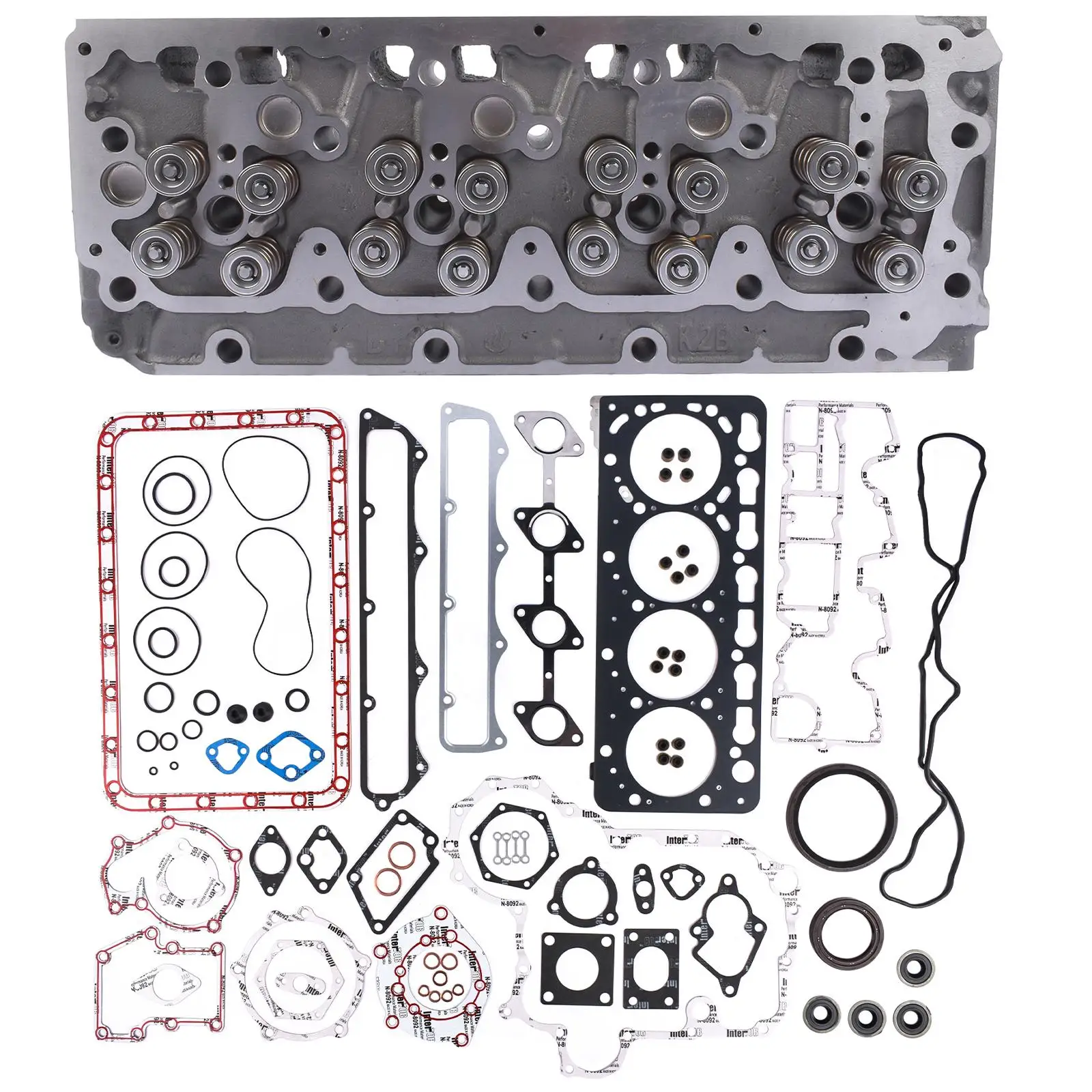 

AP02 Complete Cylinder Head Assy w/ 16Valves Full Gasket Set Fits Kubota V3300 Engine