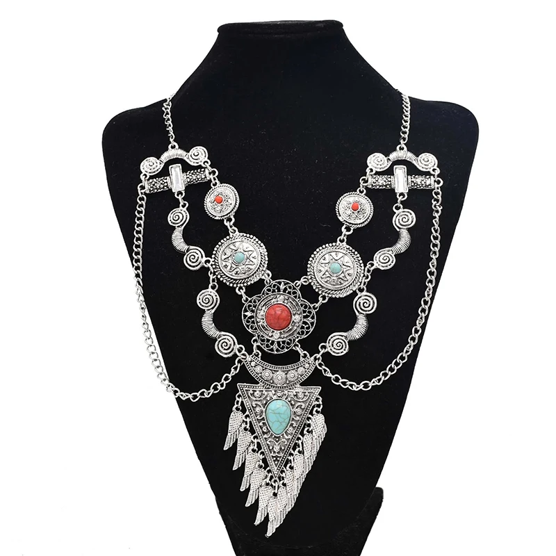 Alloy Feather Tassels Necklaces For Women Vintage Carved Stone Bohemian Sweater Necklaces Boho Ethnic Chokers Necklaces Female
Alloy Feather Tassels Necklaces For Women Vintage Carved Stone Bohemian Sweater Necklaces Boho Ethnic Chokers Necklaces Female