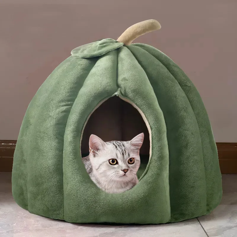 

Cat Kennel Winter Warm Fully Enclosed Comfortable Sleeping House Pumpkin Cat Nest Pet Bed Supplies