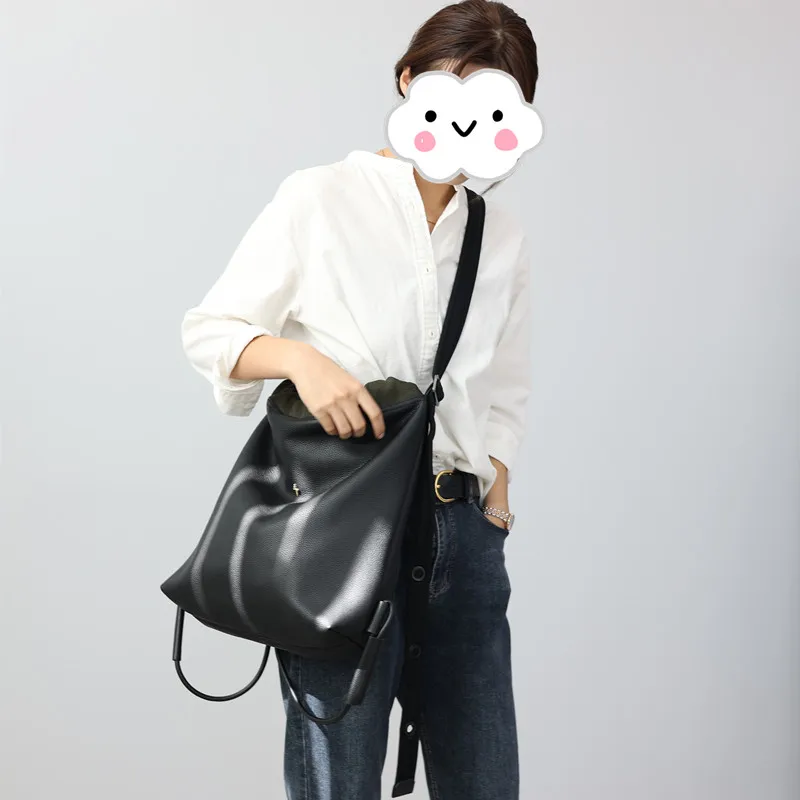 High Quality Genuine Leather Oversize Tote For Women Luxury Designer Black Soft Shoulder Bags Slso Used As Comfortable Backpack
High Quality Genuine Leather Oversize Tote For Women Luxury Designer Black Soft Shoulder Bags Slso Used As Comfortable Backpack