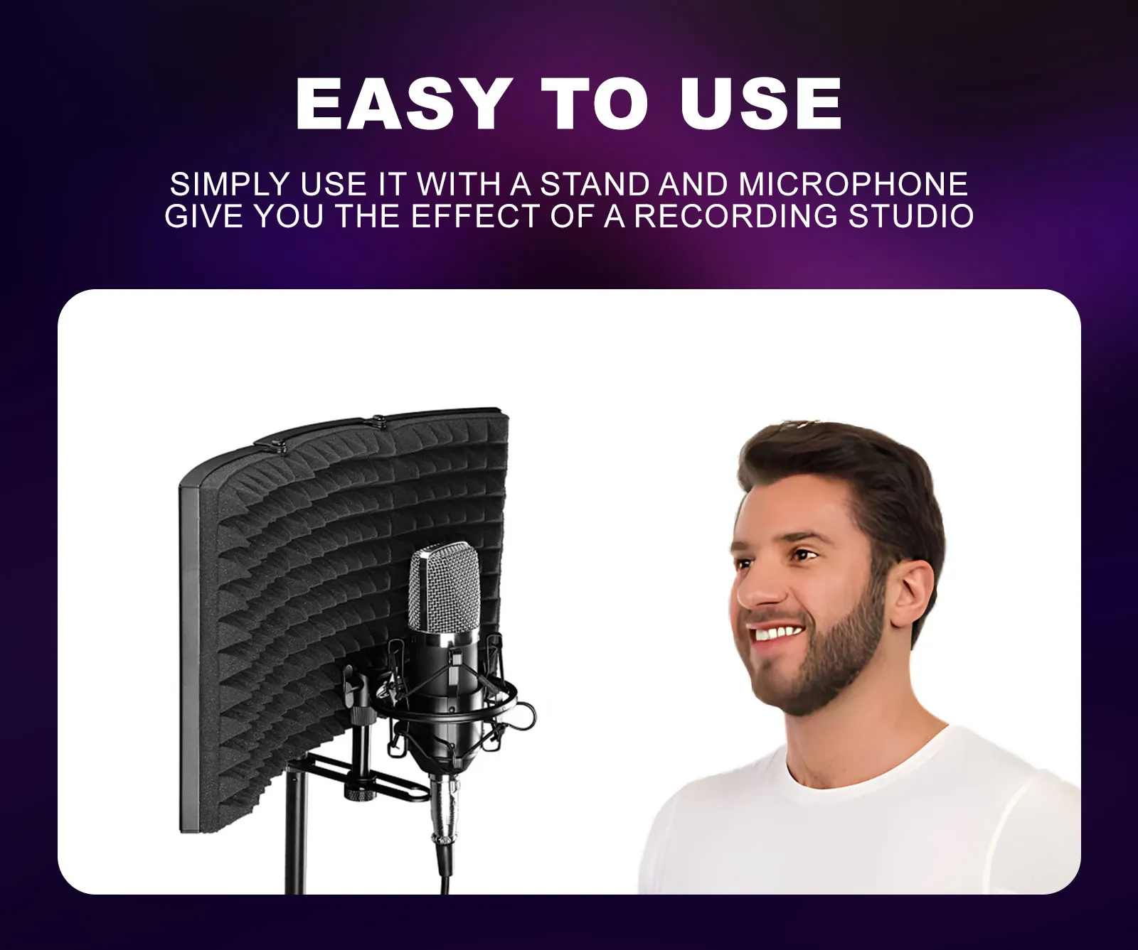 Microphone Isolation Shield Portable Tabletop Sound Absorbing Foam Reflection Filter Mic Soundproof Shield for Audio Microphone Isolation Shield Portable Tabletop Sound Absorbing Foam Reflection Filter Mic Soundproof Shield for Audio