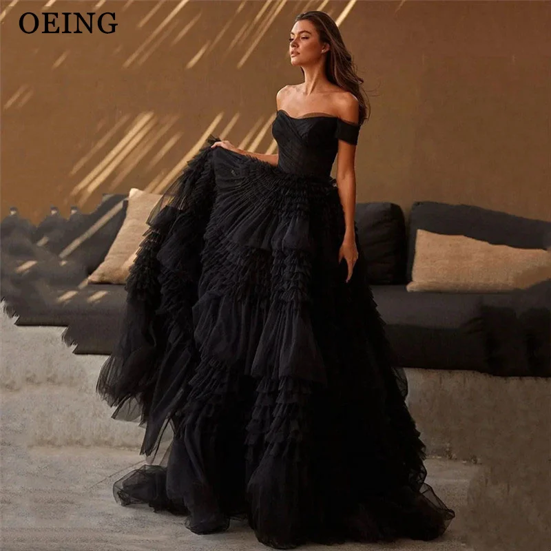 OEING Luxury Black Multilayer Pleated Evening Dress Elegant Off The Shoulder Party Dress Lace Up Ball Gown Prom Dress 2024
OEING Luxury Black Multilayer Pleated Evening Dress Elegant Off The Shoulder Party Dress Lace Up Ball Gown Prom Dress 2024