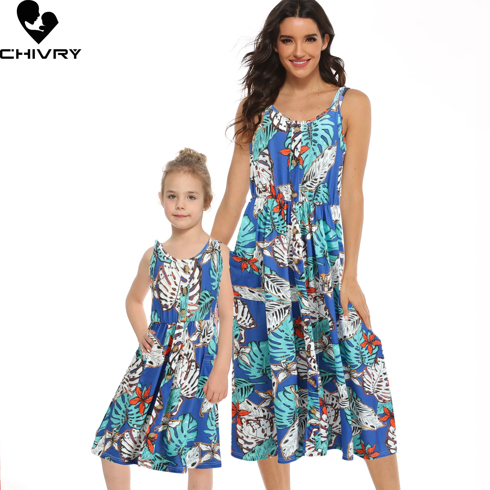 New Mother Daughter Summer Dresses Sleeveless Flower Leopard Print Button Dress Mom Mommy and Me Dress Family Matching Outfits
New Mother Daughter Summer Dresses Sleeveless Flower Leopard Print Button Dress Mom Mommy and Me Dress Family Matching Outfits