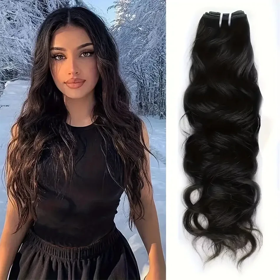 

Peruvian Natural Wave Human Hair Bundles 100% Unprocessed Virgin Human Hair Extensions Ocean Water Weave Natural Color 1/3/4 Pcs