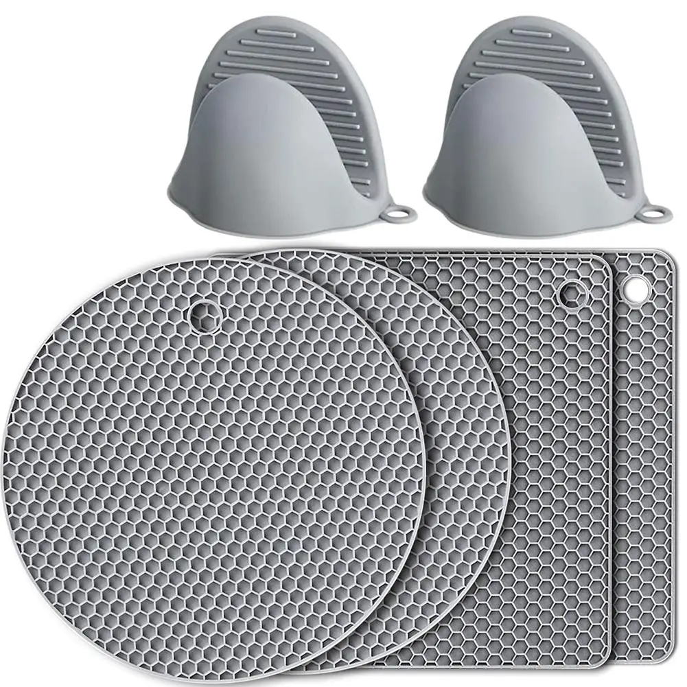 Silicone Pot Coasters Oven Gloves Set Pot Holders Placemats Kitchen Supplies For Cooking Baking Grilling
Silicone Pot Coasters Oven Gloves Set Pot Holders Placemats Kitchen Supplies For Cooking Baking Grilling