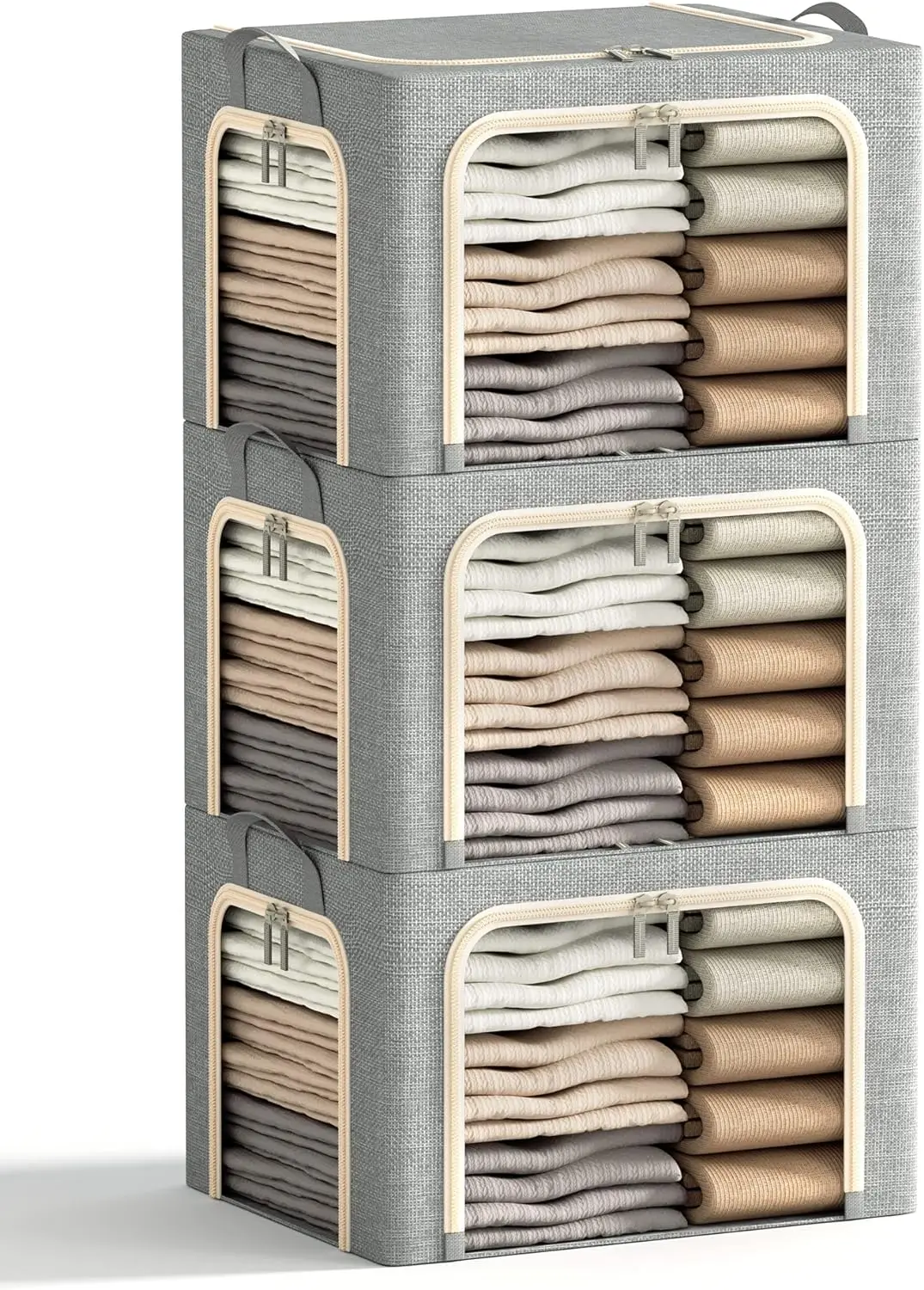 3 Openings Clothes Storage Bins with Metal Frame, Foldable Storage Clothes, Clothing Storage Bins with Lid, closet organizer
3 Openings Clothes Storage Bins with Metal Frame, Foldable Storage Clothes, Clothing Storage Bins with Lid, closet organizer