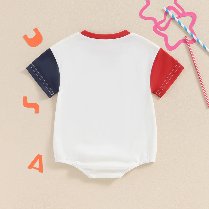 Комбинезон для маленьких девочек и мальчиков, летнее боди с коротким рукавом, круглым вырезом, надписью и радужным принтом, одежда для Дня независимости 
Комбинезон для маленьких девочек и мальчиков, летнее боди с коротким рукавом, круглым вырезом, надписью и радужным принтом, одежда для Дня независимости