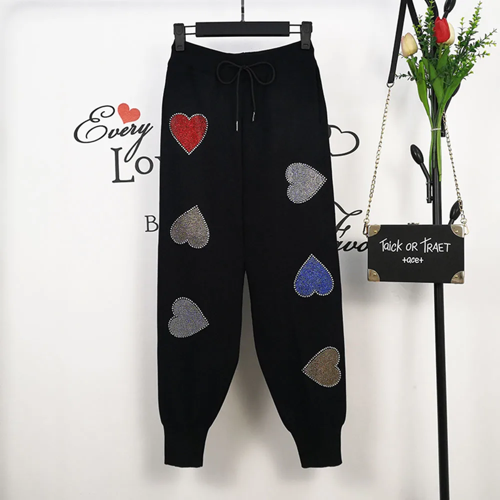 2022 Autumn Knit Trousers Fashion Moon Butterfly Heart Drill Harem Pants Women's Loose Ninth Pants Ladies Casual Pencil Pants
2022 Autumn Knit Trousers Fashion Moon Butterfly Heart Drill Harem Pants Women's Loose Ninth Pants Ladies Casual Pencil Pants