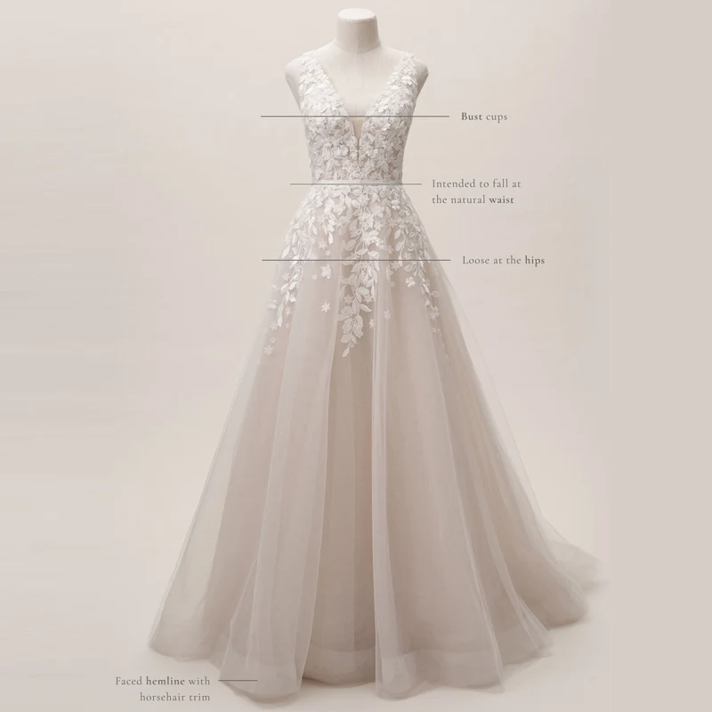 

New Fashion Appliques Lace Sleeveless Sashes Tulle A-Line Wedding Dress Bridal Gown Beach Vestido De Novia Custom Made