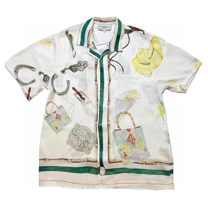 Horse Casablanca Short Sleeve Shirt Men Women Hawaii Beach Silk Shirts Wholesale Clothes
Horse Casablanca Short Sleeve Shirt Men Women Hawaii Beach Silk Shirts Wholesale Clothes