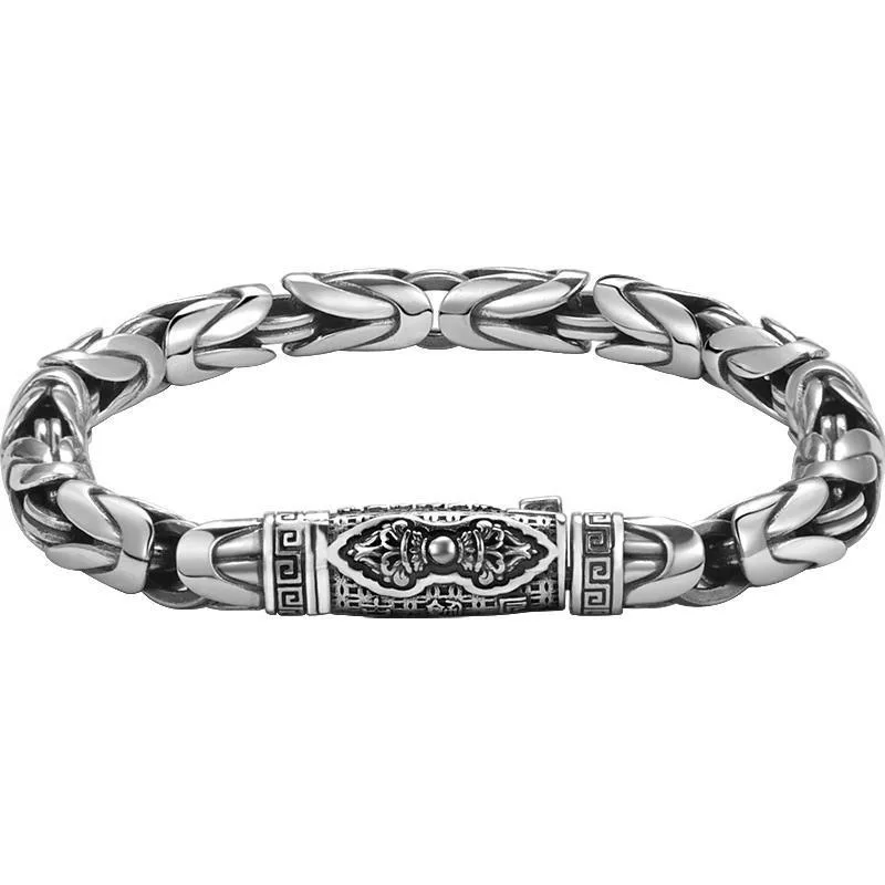 HOYON Pure S925 Thai Silver Bracelet Handmade Antique Men's Braided Bangles for Hip Hop Rock Jewelry Personalized Birthday Gift
HOYON Pure S925 Thai Silver Bracelet Handmade Antique Men's Braided Bangles for Hip Hop Rock Jewelry Personalized Birthday Gift