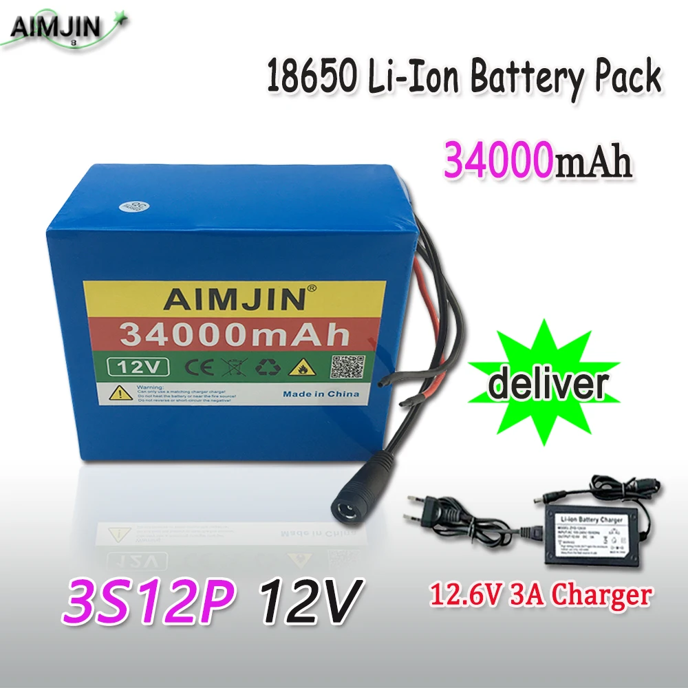 3S12P 12V 34Ah 34000mAh Rechargeable Li-Ion Battery Pack, for LED Lamp Light Solar Street Light Backup Power etc
3S12P 12V 34Ah 34000mAh Rechargeable Li-Ion Battery Pack, for LED Lamp Light Solar Street Light Backup Power etc