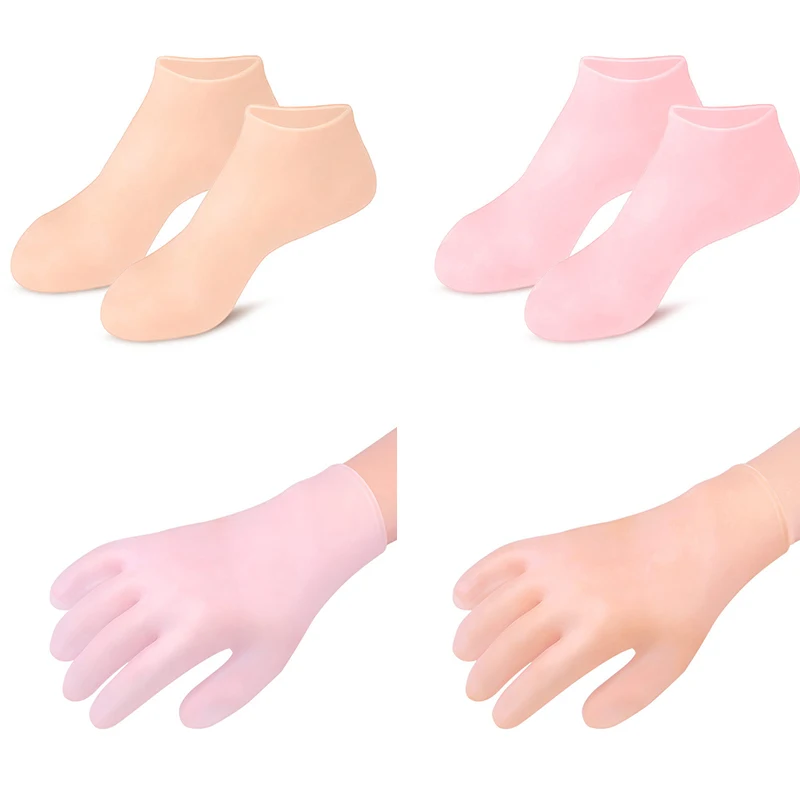 

1Pair Feet Care Socks Spa Home Use Silicone Moisturizing Gel Heel Socks Cracked Foot Skin Care Protectors Anti Cracking Gloves