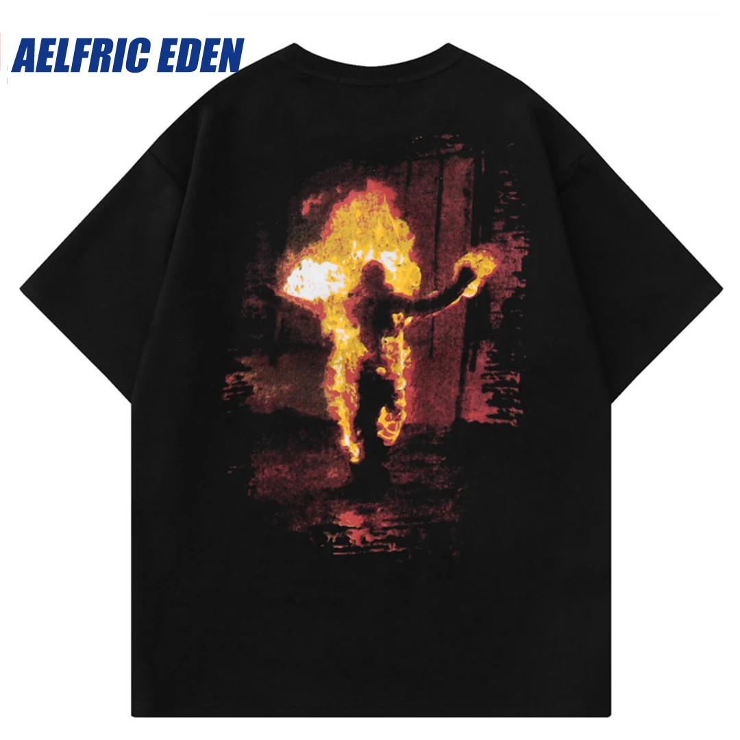 2023 Harajuku Suede Tshirt Hip Hop Embroidery Letter Flame Burning Graphic Print Punk Streetwear T Shirt Men Fashion Loose Top
2023 Harajuku Suede Tshirt Hip Hop Embroidery Letter Flame Burning Graphic Print Punk Streetwear T Shirt Men Fashion Loose Top