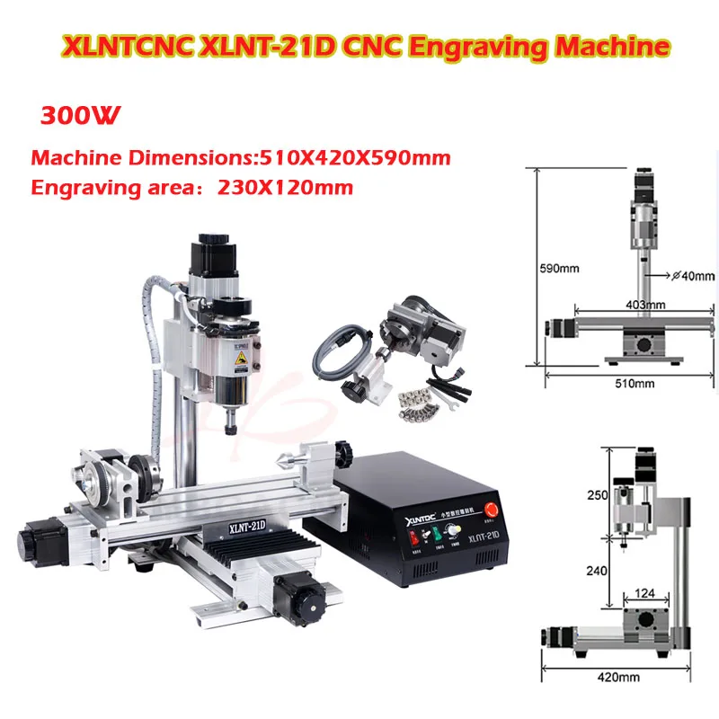 XLNTCNC XLNT-21D CNC Router Engraver 3axis 4axis USB 300W Engraving Drilling and Milling Machine for Woodworking
XLNTCNC XLNT-21D CNC Router Engraver 3axis 4axis USB 300W Engraving Drilling and Milling Machine for Woodworking