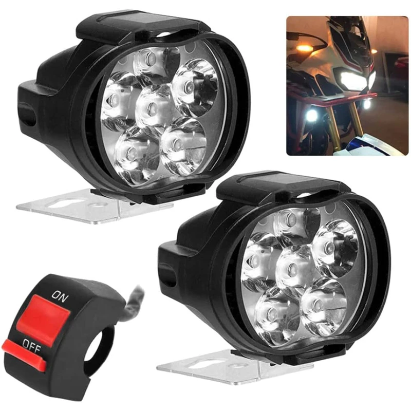 2Pcs 6LED Motorcycle Auxiliary Headlight 12V 15W Waterproof Spotlights Lamp High Brightness Scooter Autocycle Car Headlight Bulb
2Pcs 6LED Motorcycle Auxiliary Headlight 12V 15W Waterproof Spotlights Lamp High Brightness Scooter Autocycle Car Headlight Bulb