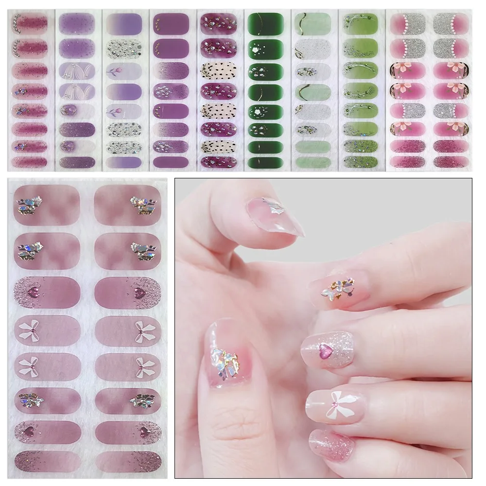 

16 Strips French Nail Decals 3D Nails Polish Wraps Waterproof Gel Nail Stickers Set No Damage to Nails Nail Art Nail Art Sticker