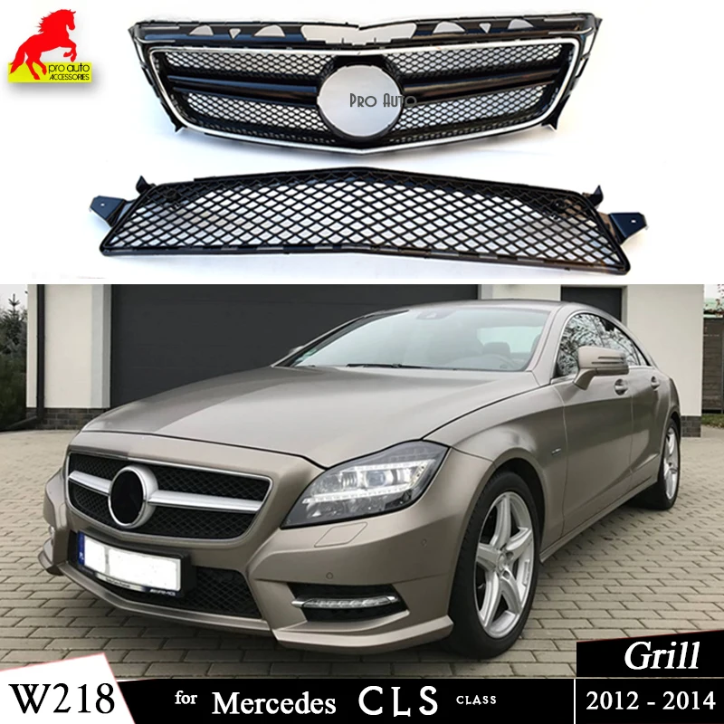

Front Bumper Radiator Grill Mesh Black Grille for Mercedes CLS Class Pre-facelifted C218 Coupe X218 Shooting Brake 2011-2014