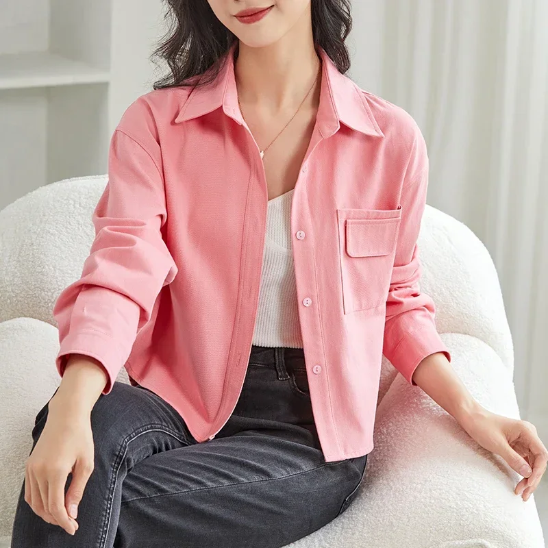 New Women's Blouse Cotton Autumn/Winter Casual Fashion Simplicity Tops Solid Long Sleeved Lapel Button Shirt
New Women's Blouse Cotton Autumn/Winter Casual Fashion Simplicity Tops Solid Long Sleeved Lapel Button Shirt