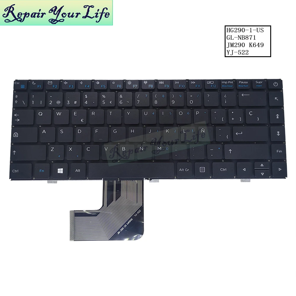 

Spanish Keyboard For Prestigio Smartbook 133S PSB133S01 PSB133S01CFH JM-290 US KJK649 YJ-522 Spain Laptop Replacement Keyboards