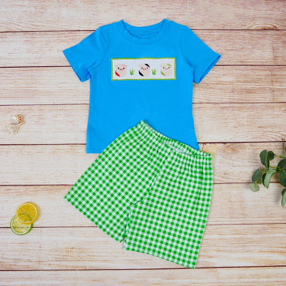 New Style 1-8T Bluey Outfits Baby Boy Cotton Clothes Set Piglet Embroidery Bodysuit Toddler Piggy Sleeve T-shirt Lattices Shorts
New Style 1-8T Bluey Outfits Baby Boy Cotton Clothes Set Piglet Embroidery Bodysuit Toddler Piggy Sleeve T-shirt Lattices Shorts