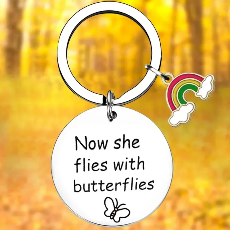 Memorial Gift Butterfly Keychain Now She Flies Butterflies Sympathy Gift Key Chain Pendant Jewelry Loss of a Loved One Gifts
Memorial Gift Butterfly Keychain Now She Flies Butterflies Sympathy Gift Key Chain Pendant Jewelry Loss of a Loved One Gifts