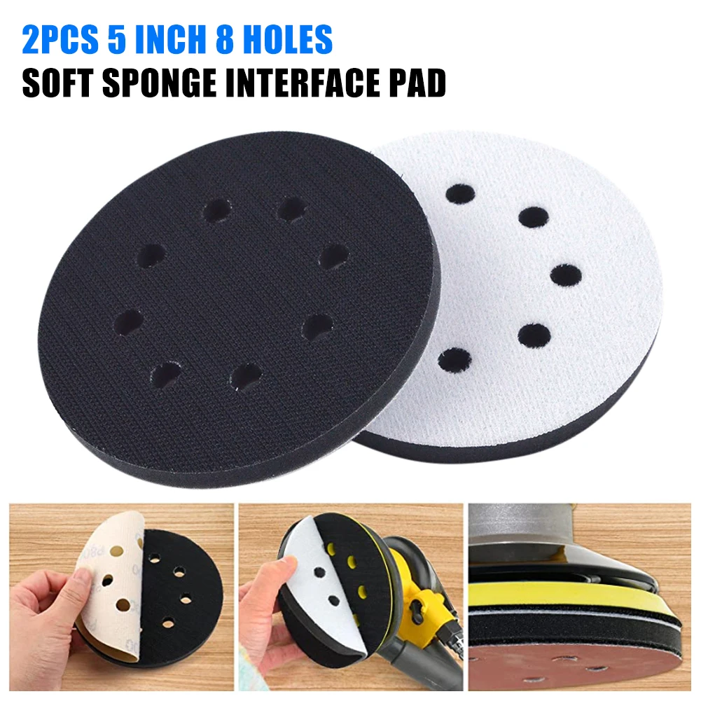 2Pcs 5 Inch Soft Sponge Interface Pad 8 Holes Soft Density Hook And Loop Cushion Buffer Pad Sanding Disc For Uneven Surface
2Pcs 5 Inch Soft Sponge Interface Pad 8 Holes Soft Density Hook And Loop Cushion Buffer Pad Sanding Disc For Uneven Surface