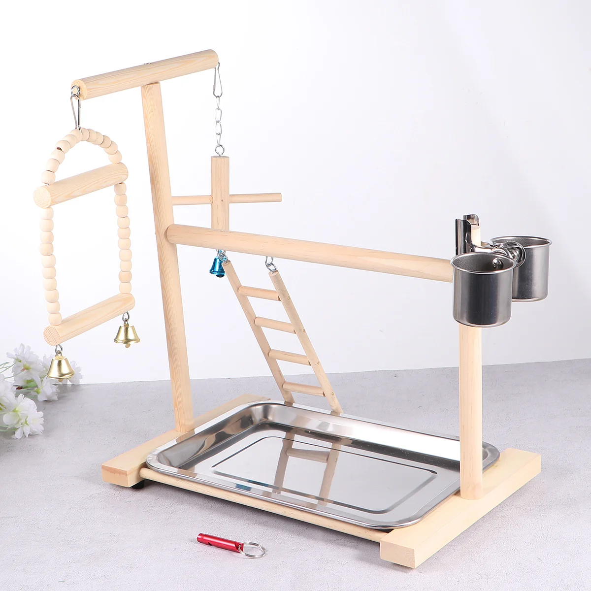 Parrot Playstands with Cup Toys Tray Bird Swing Climbing Hanging Ladder Bridge Wood Cockatiel Playground Bird Perches 40x23x36Cm
Parrot Playstands with Cup Toys Tray Bird Swing Climbing Hanging Ladder Bridge Wood Cockatiel Playground Bird Perches 40x23x36Cm