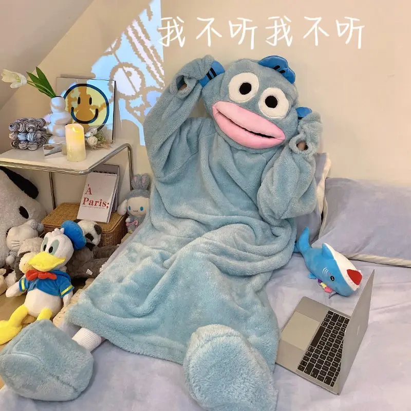 Sanrio Anime Winter Funny Hangyodon Pochacco Velvet Nightgown Cute Cartoon Girl Home Wear Plus Size Long Hooded Nightgown
Sanrio Anime Winter Funny Hangyodon Pochacco Velvet Nightgown Cute Cartoon Girl Home Wear Plus Size Long Hooded Nightgown