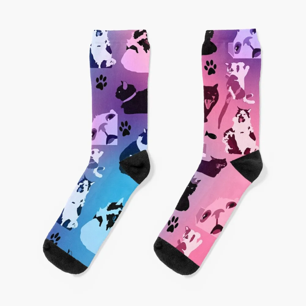 

Тонкие забавные носки с изображением кота гордости флага