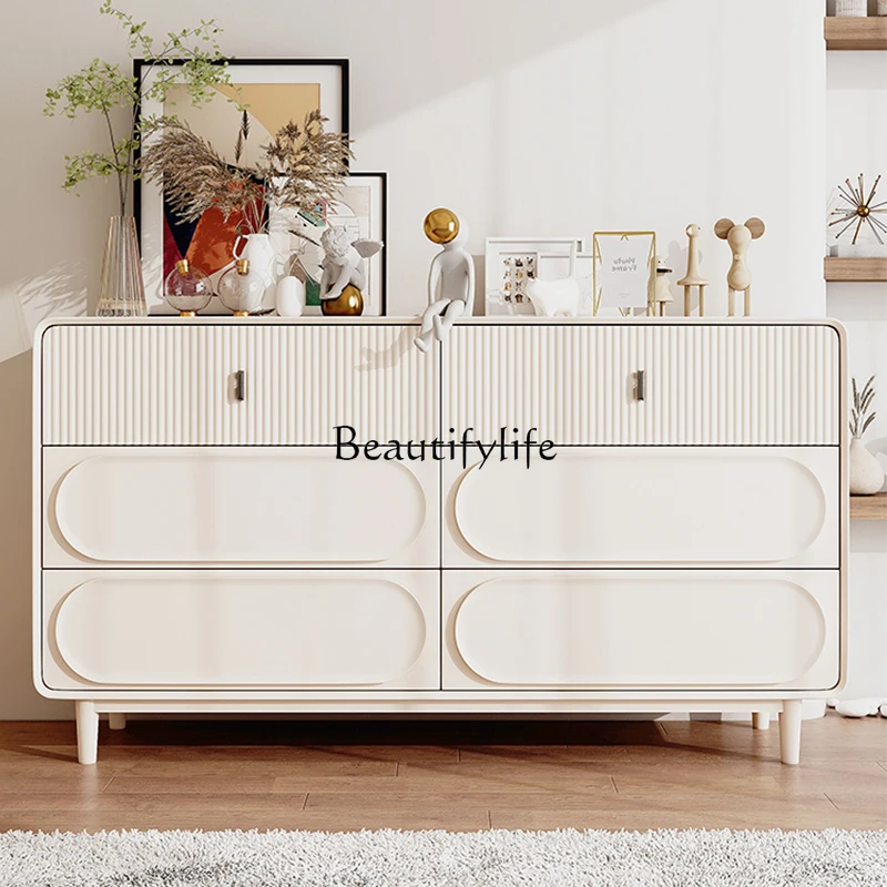 

Cream Style Storage Cabinet Five Chest of Six Drawers Cabinet Complete Chest of Drawer Living Room Sideboard Cabinet