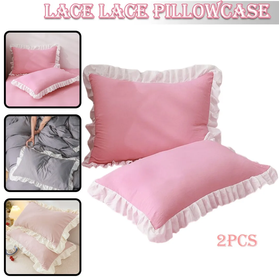 2pcs Embroidery Lace Pillow Plain Polyester Vintage Ruffled Pillow Pillowcases Pretty Vintage Lace Home Decoration Pink/Grey
2pcs Embroidery Lace Pillow Plain Polyester Vintage Ruffled Pillow Pillowcases Pretty Vintage Lace Home Decoration Pink/Grey