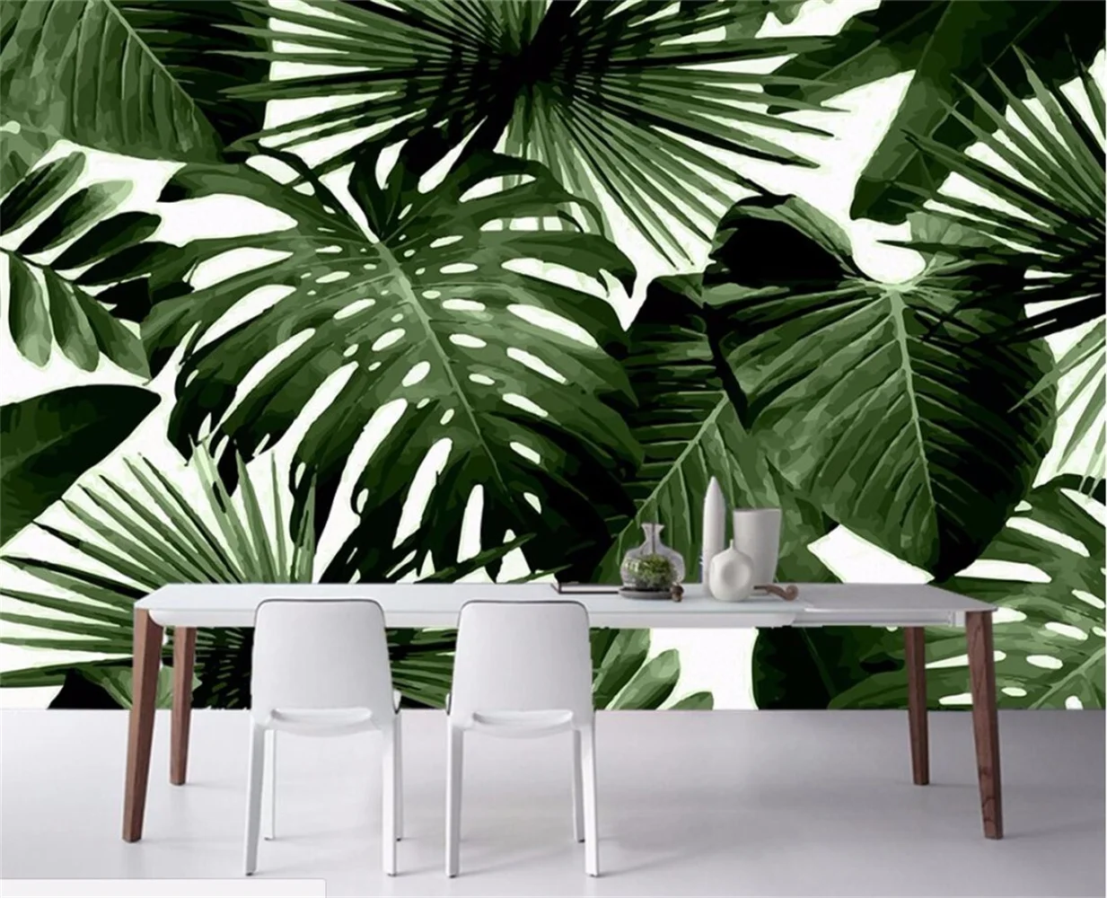 

beibehang Custom Photo Wallpaper Retro Tropical Rain Forest Palm Banana Leaves 3D Wall Mural Cafe Restaurant Theme Hotel Backdro