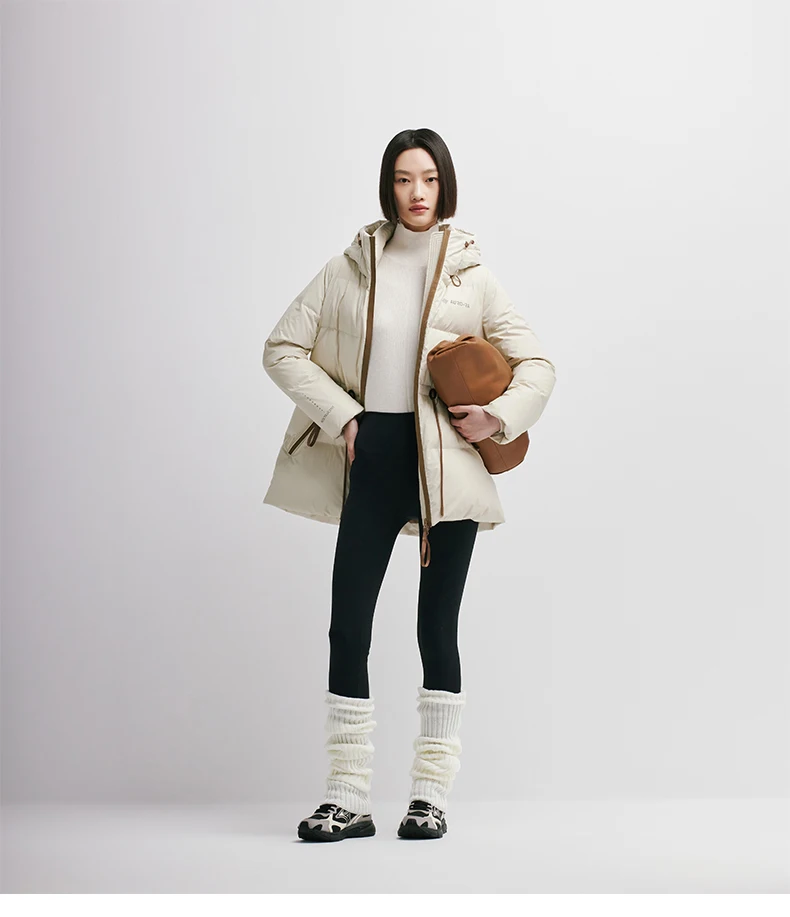 Chericom Women's Winter Down Jacket Mid Long Padding PU Leather Skinny Thick New Duck Down Solid Hooded Puffer Jacket 298097 Chericom Women's Winter Down Jacket Mid Long Padding PU Leather Skinny Thick New Duck Down Solid Hooded Puffer Jacket 298097