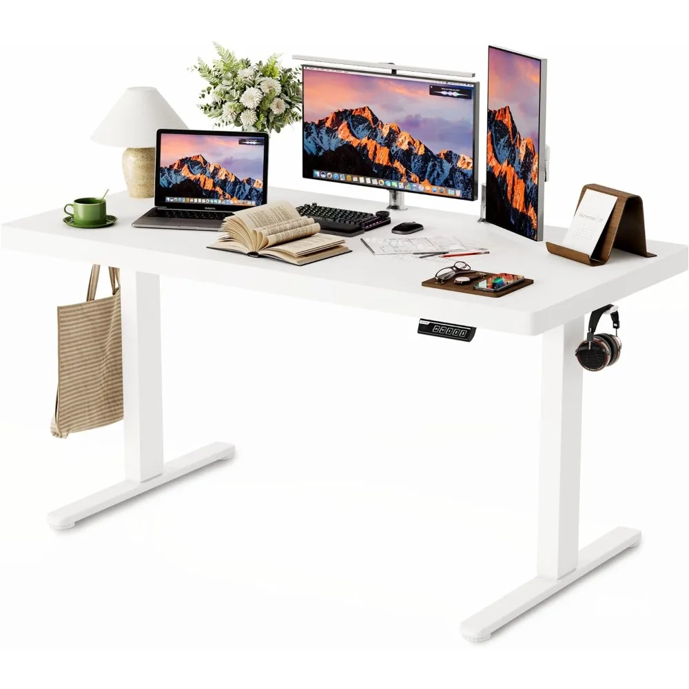 

Electric Standing Desk, 48 x 24 inches Height Adjustable Desk, Ergonomic Home Office Sit Stand Up Desk with Memory Preset