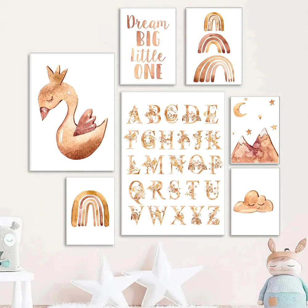 Boho Rainbow Swan Cloud Alphabet Wall Art Poster Dream Quotes Canvas Painting Abstract Prints Nursery Kids Room Boho Home Decor
Boho Rainbow Swan Cloud Alphabet Wall Art Poster Dream Quotes Canvas Painting Abstract Prints Nursery Kids Room Boho Home Decor