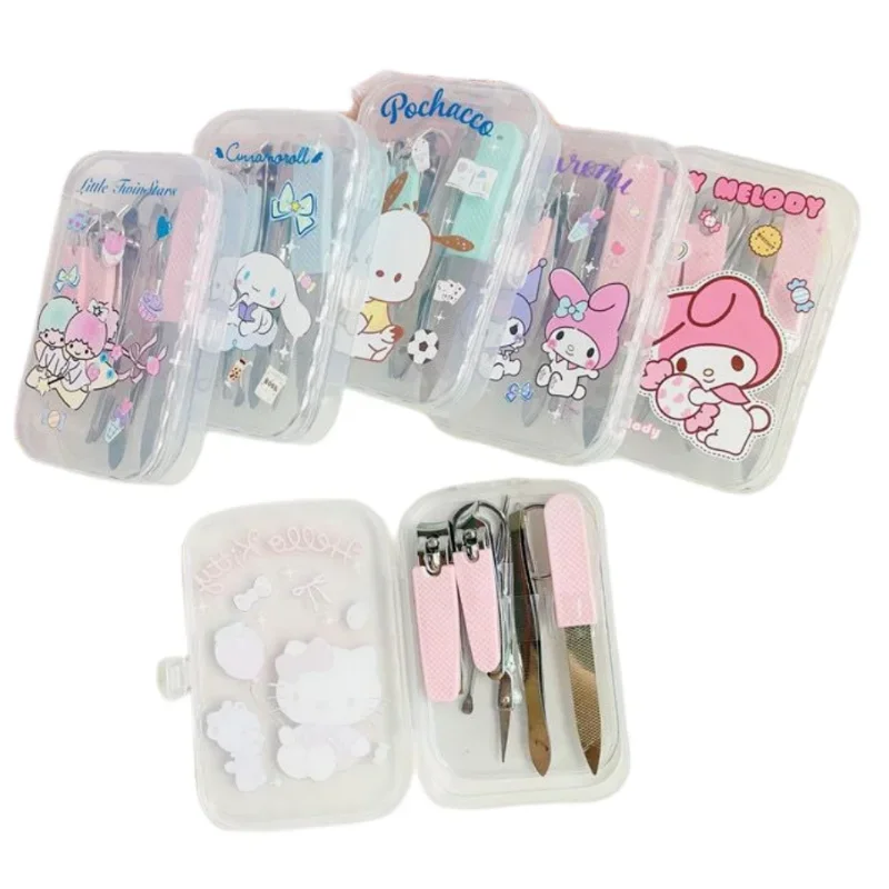 

Hello Kitty Kuromi Cinnamoroll Sanrio Anime Cartoon Stainless Steel Nail Clippers Kawaii Nail Scissors Manicure Tools Set Gift