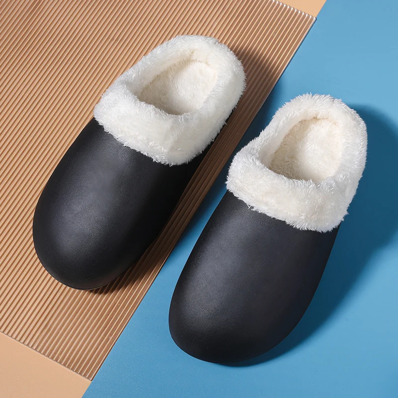

Повседневная мужская обувь для дома, водонепроницаемая зимняя обувь на платформе без шнуровки, износостойкая Нескользящая бархатная Удобная сохраняющая тепло