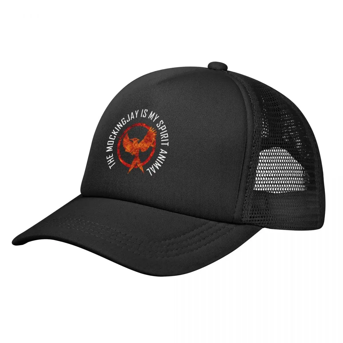 

Adult The Hunger Games Mocking Jay Movie Trucker Hat Fashion Mesh Baseball Caps Spirit Animal Slogan Sun Hats Breathable Sports