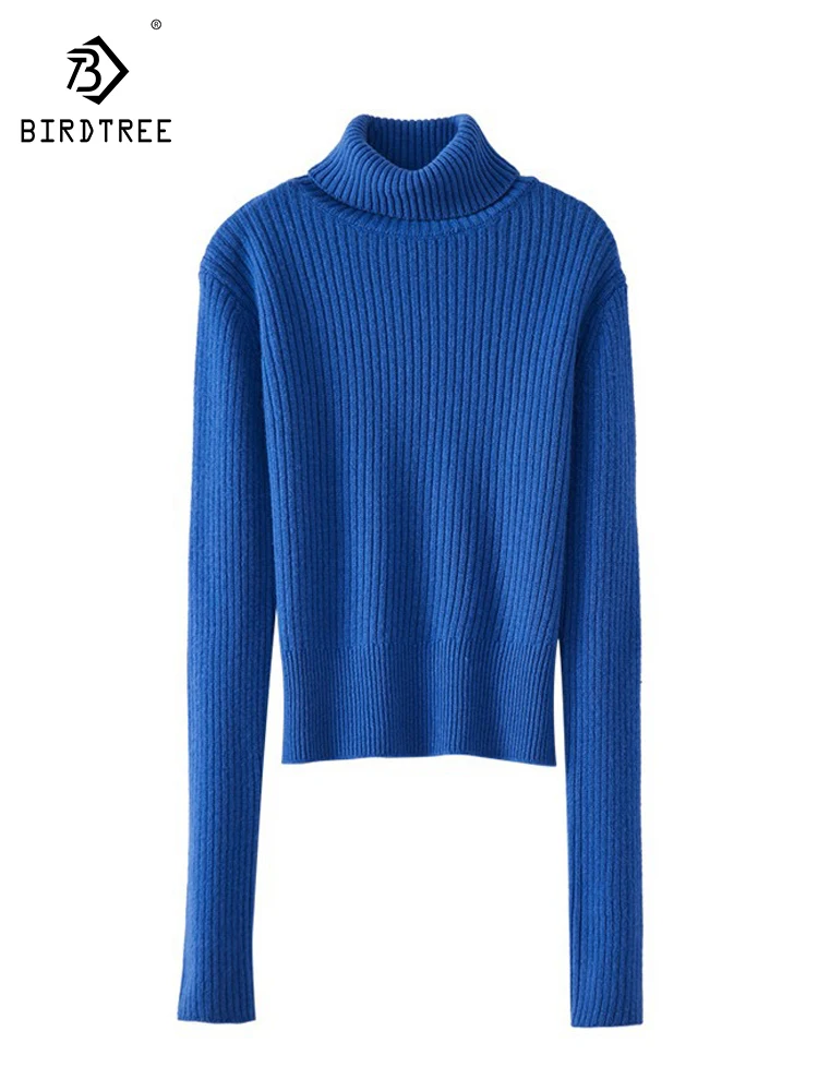 Birdtree 100%Sheep Wool New Women's Sweater Autumn/Winter Lazy High Neck Pit Stripe Elastic Slim Bottom Pullover New T30522QC
Birdtree 100%Sheep Wool New Women's Sweater Autumn/Winter Lazy High Neck Pit Stripe Elastic Slim Bottom Pullover New T30522QC