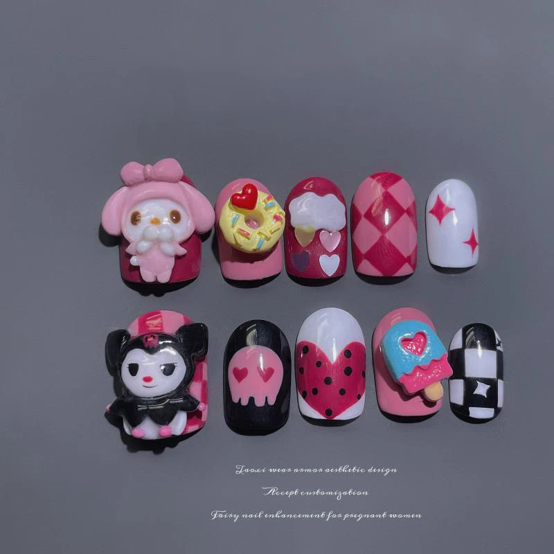 Kawaii Sanrios My Melody Kuromi мультфильм милый японский стиль новый трехмерный креативный съемный патч для ногтей ручной работы
Kawaii Sanrios My Melody Kuromi мультфильм милый японский стиль новый трехмерный креативный съемный патч для ногтей ручной работы