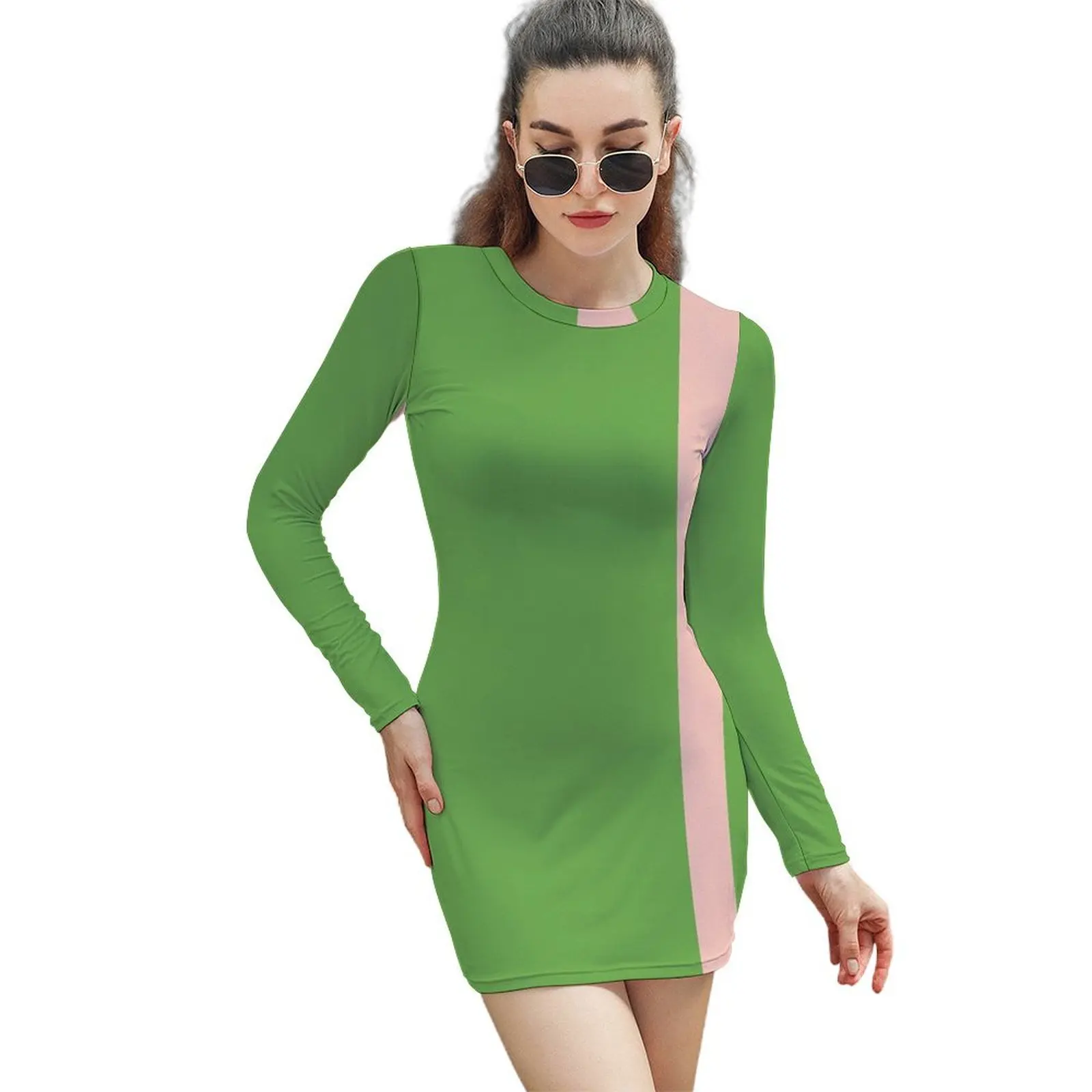 Double Stripe Minimal Preppy Lime Green and Pink Long-Sleeved Sheath Dress summer dresses womens 2024 dresses with long sleeves
Double Stripe Minimal Preppy Lime Green and Pink Long-Sleeved Sheath Dress summer dresses womens 2024 dresses with long sleeves
