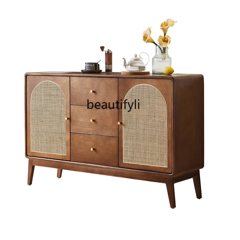 Solid Wood Sideboard Living Room Locker Dining Room Rattan Home Storage Cabinet
Solid Wood Sideboard Living Room Locker Dining Room Rattan Home Storage Cabinet