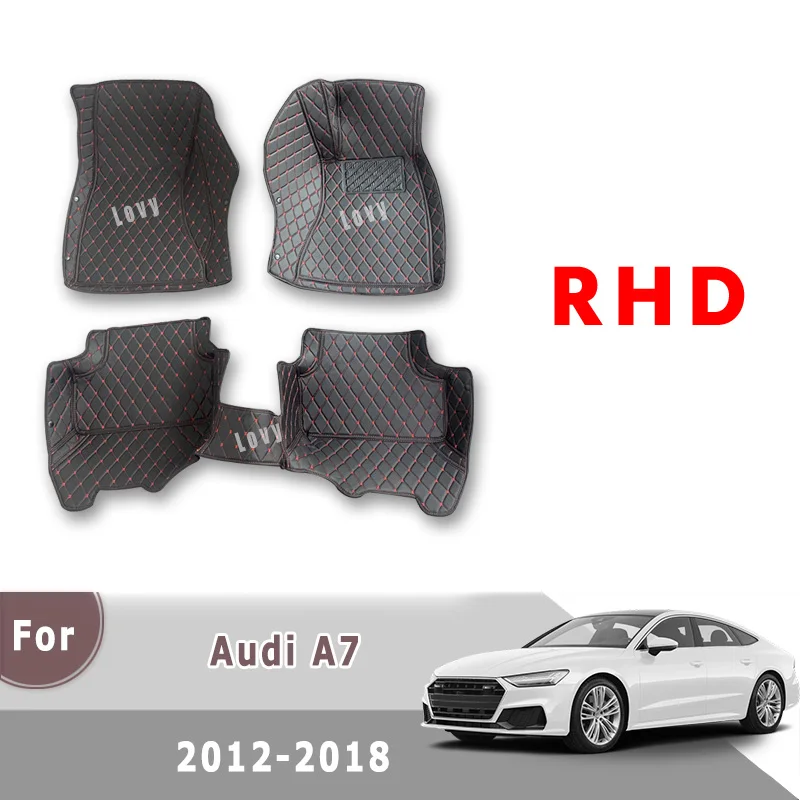 

Коврики RHD для Audi A7 2018 2017 2016 2015 2014 2013 2012, автомобильные напольные коврики, покрытие, защита от грязи, водонепроницаемые аксессуары для стайлинга