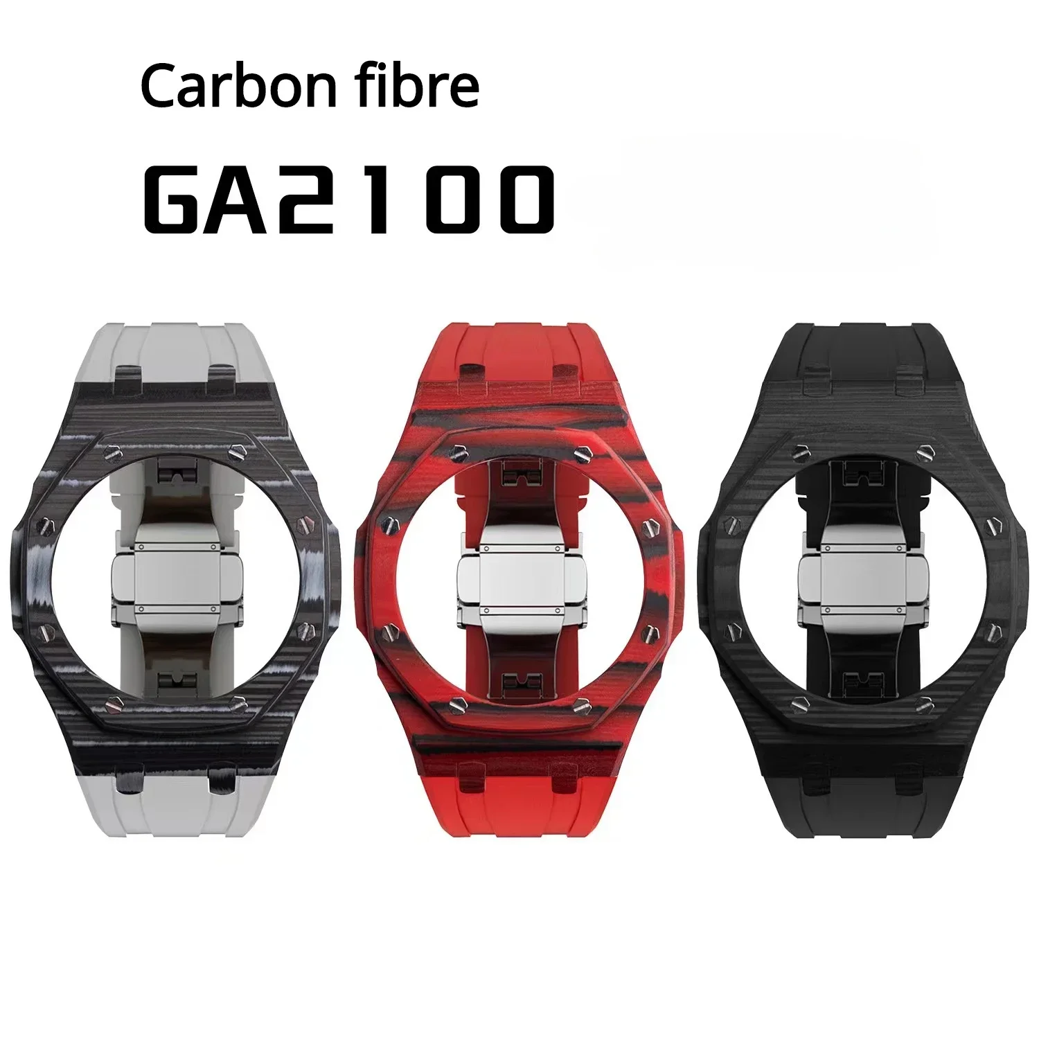 

Retrofitting Carbon Fiber Watch Case Accessories for CASIO GA2100 Style Constant Motion Colours Case Rubber Strap Movement