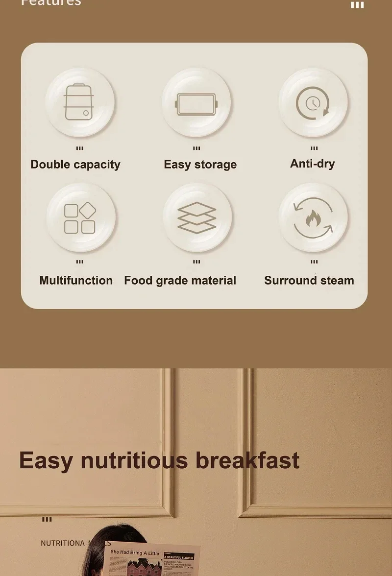 Double Layers Electric Egg Boiler Cooker Steamer for Corn Milk - Rapid Breakfast Multifunction Kitchen Cooking Appliance Double Layers Electric Egg Boiler Cooker Steamer for Corn Milk - Rapid Breakfast Multifunction Kitchen Cooking Appliance