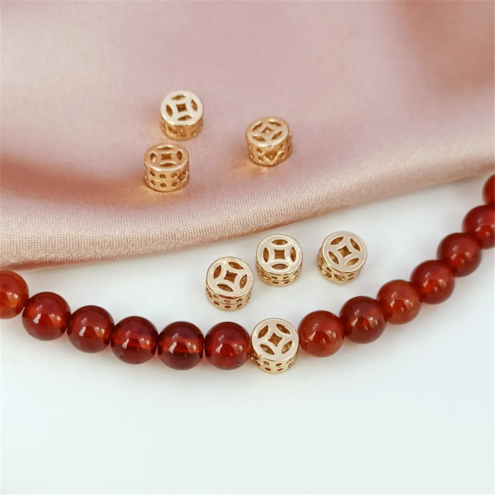 Accessories 14K Gold Wrapped Hollow Circular Straight Hole Three-dimensional Coin Partition Bead Handmade DIY Jewelry
Accessories 14K Gold Wrapped Hollow Circular Straight Hole Three-dimensional Coin Partition Bead Handmade DIY Jewelry
